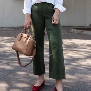 J Crew Women’s 26 Petite Pants Sailor Slim Wide Leg Chino Crop 24" Inseam